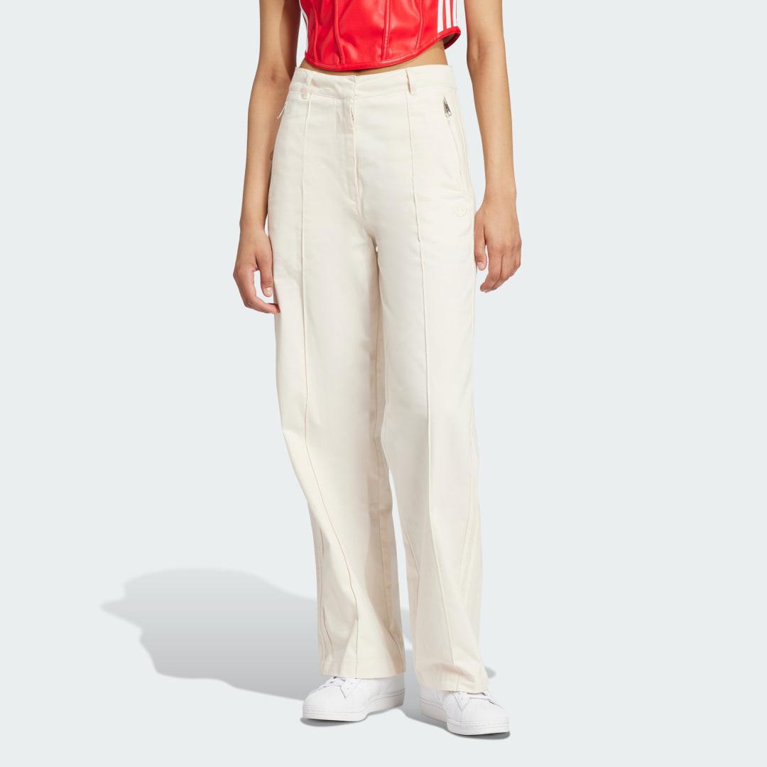 adidas Premium Essentials Twill Chino Pants Wonder White 10 Womens Product Image