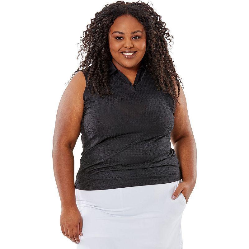 Plus Size Nancy Lopez Journey Sleeveless Polo, Womens Product Image