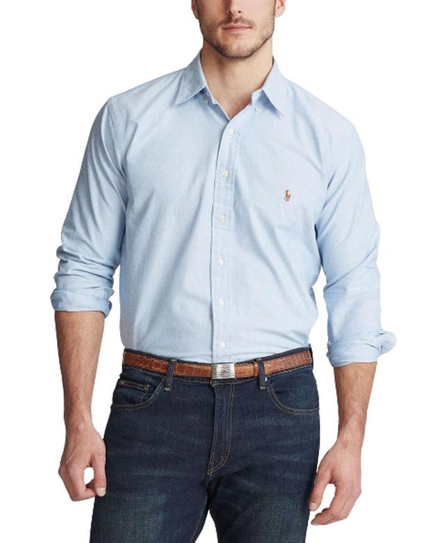 Polo Ralph Lauren Big  Tall Solid Garment-Dye Oxford Long Sleeve Woven Shirt Product Image