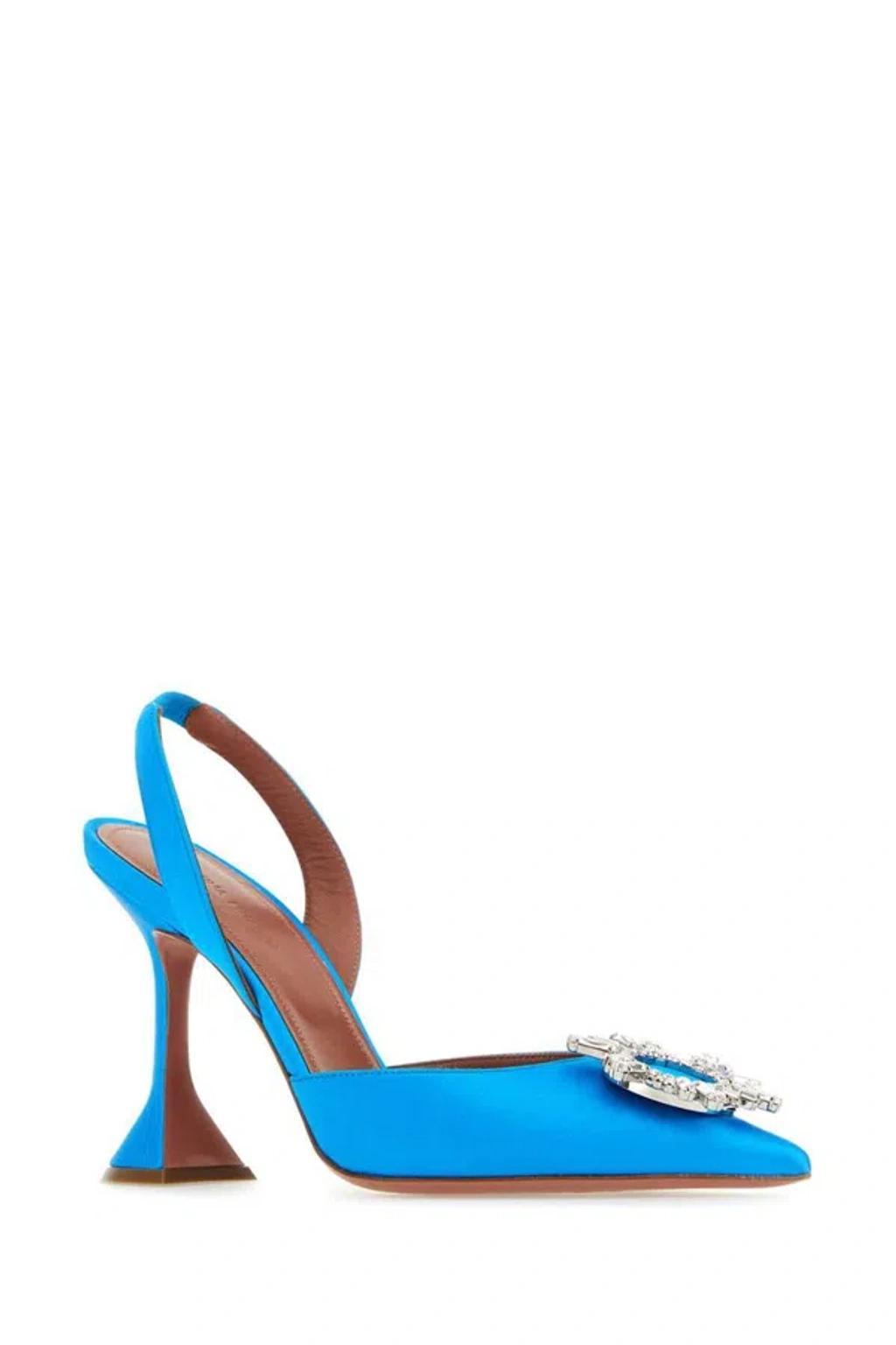 Slingback-pumps Begum Aus Satin In Blue Product Image