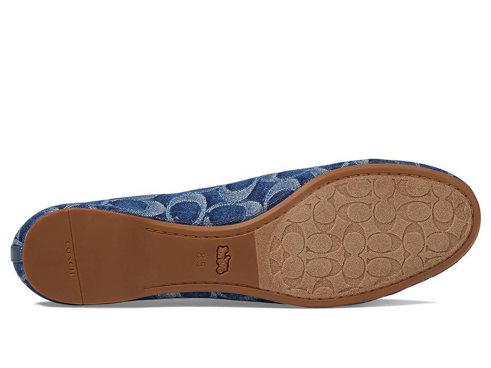 COACH Abigail Signature C Denim Ballet Flat Denim) Women's Flat Shoes Product Image