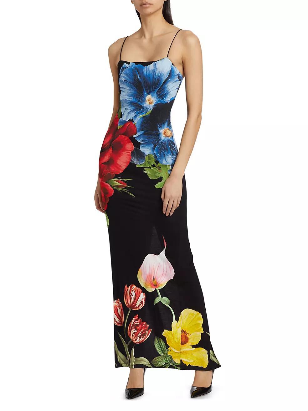 Fifi Floral Fitted Maxi-Dress Product Image