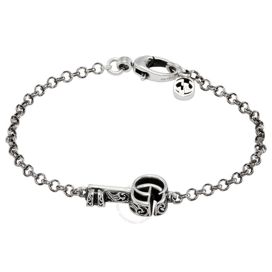 Ladies 925-sterling Silver Double G Key Bracelet In Silver Tone Product Image