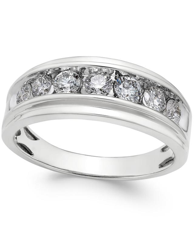 Mens Diamond Band (1 ct. t.w.) in 10k White Gold Product Image