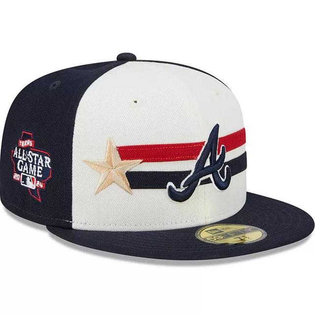 Mens New Era Cream/Navy Atlanta Braves 2024 MLB All-Star Game Workout 59FIFTY Fitted Hat Product Image