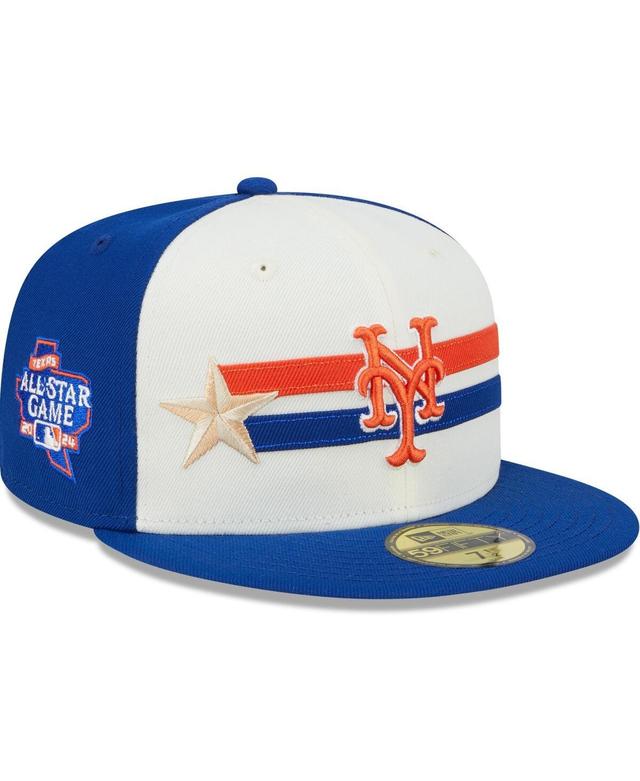 New Era Mens Cream New York Mets 2024 Mlb All-Star Game Workout 59FIFTY Fitted Hat - Cream, Royal Product Image