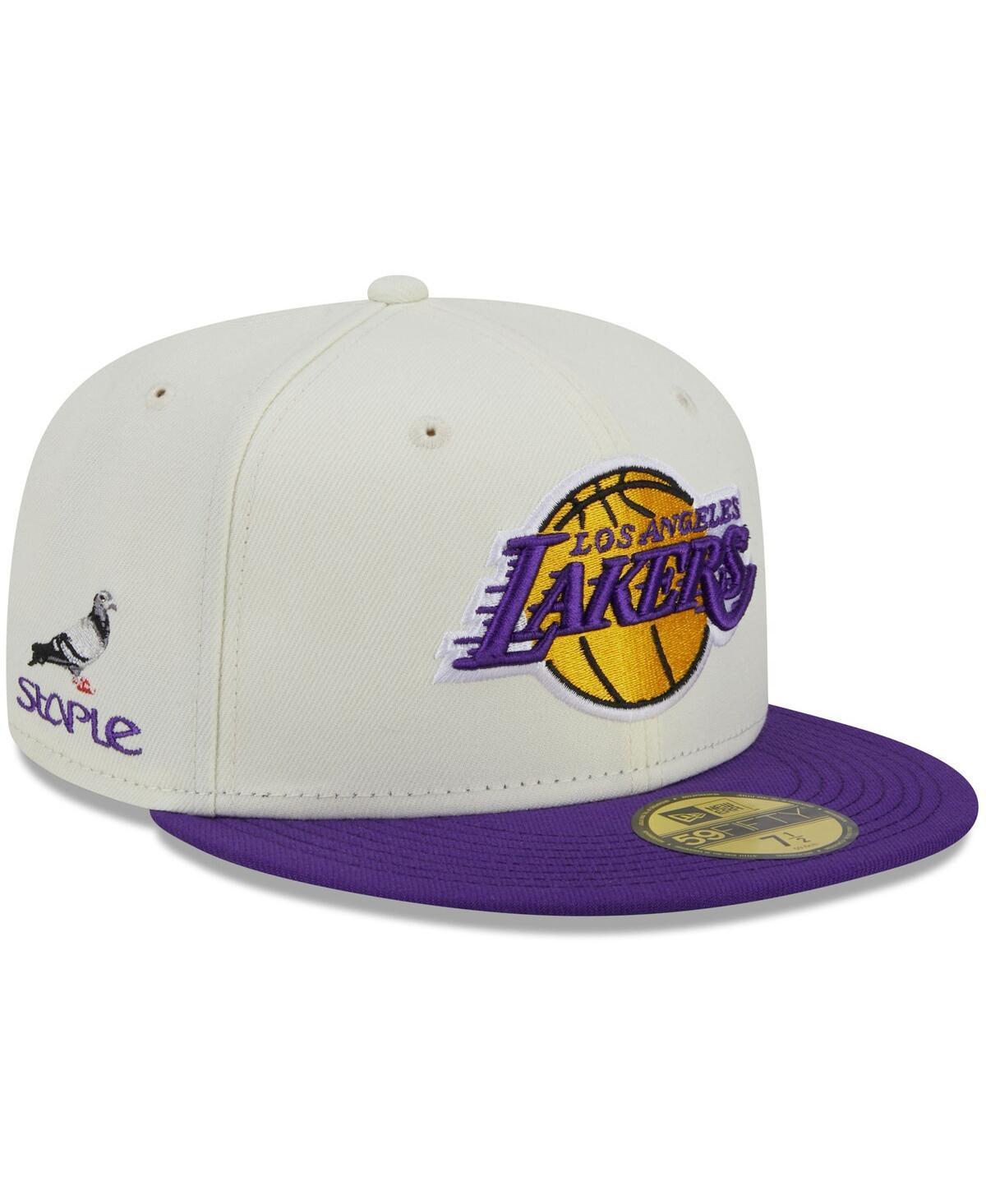 Mens New Era x Staple Cream Los Angeles Lakers Nba x Staple Two-Tone 59FIFTY Fitted Hat - Cream Product Image