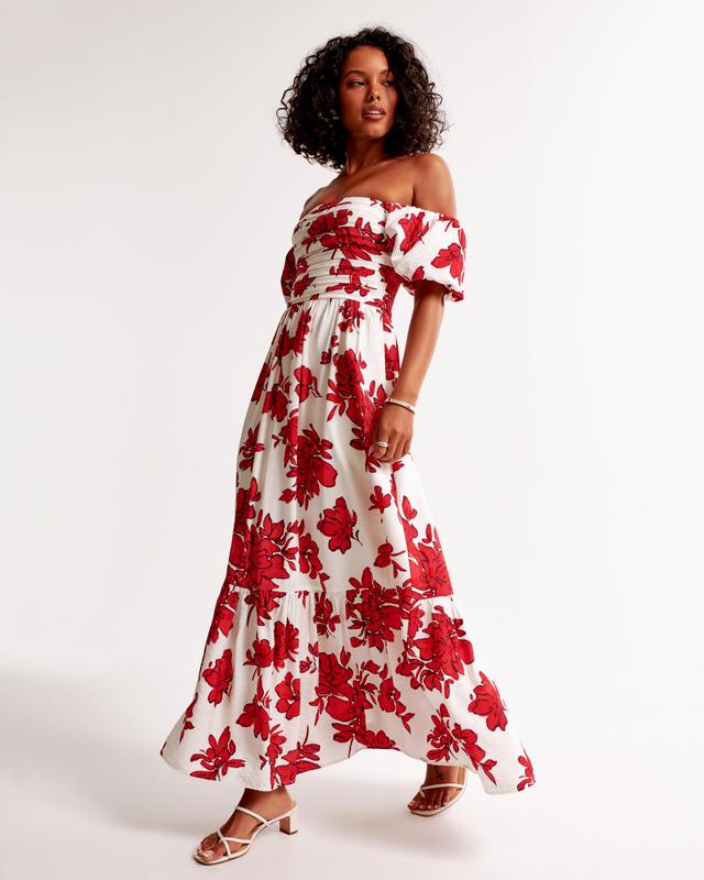 The A&F Emerson Off-The-Shoulder Maxi Dress Product Image