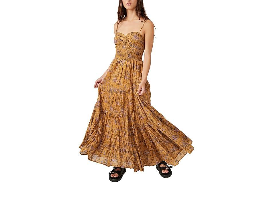 Free People Sundrenched Printed Maxi (Dusty Olive Combo) Women's Clothing Product Image