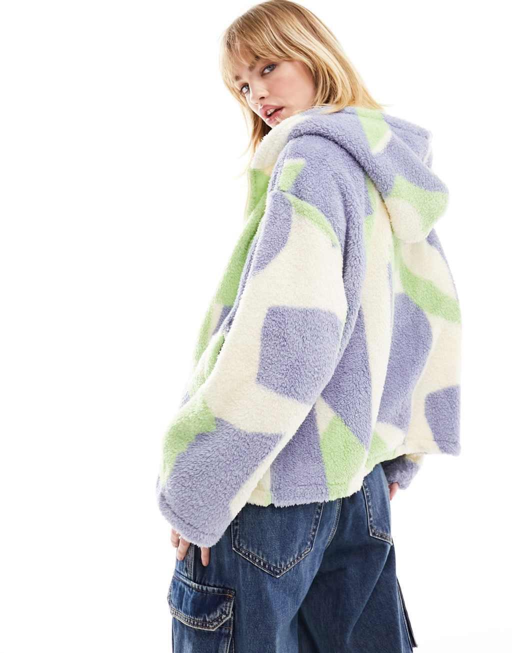 Monki oversized zip front hooded sweater Product Image