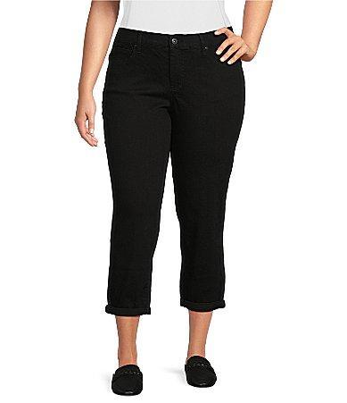 Jessica Simpson Plus Size Mika Best Friend Slouchy Skinny Roll Cuff Ankle Jeans Product Image