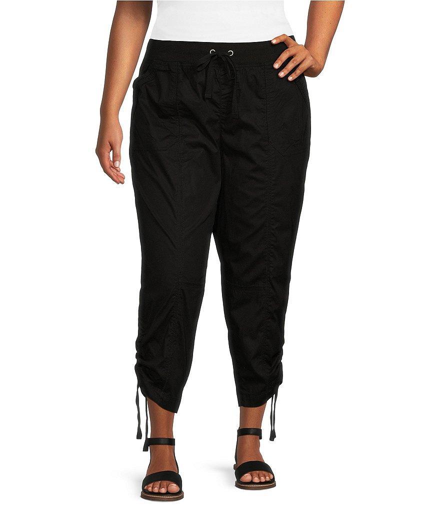 Westbound Plus Size the WEEKEND Mid Rise Pull On Cargo Crop Pant Product Image