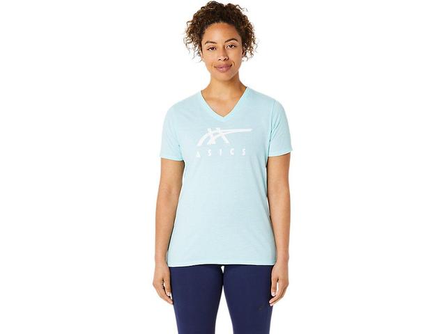 Womens ASICS Stripes V-Neck Product Image