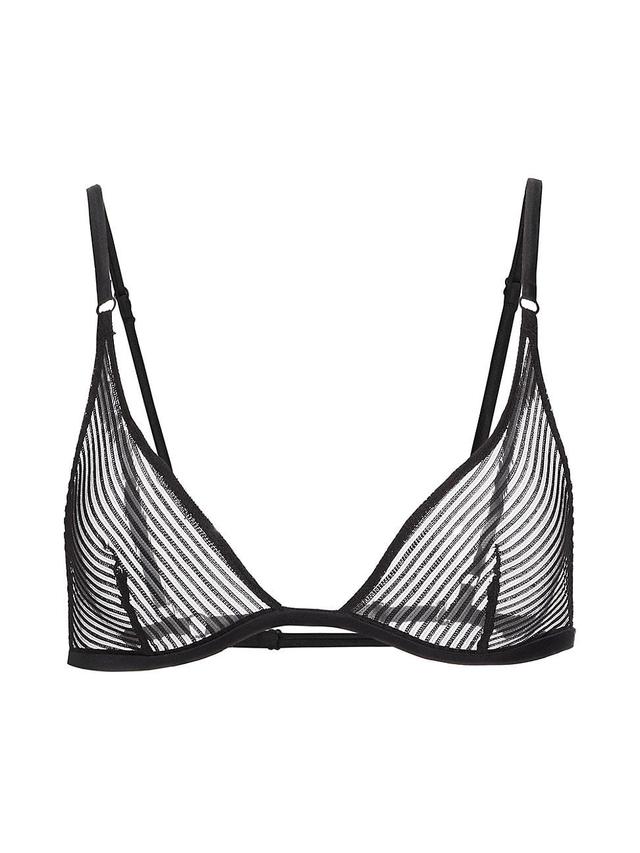 Womens Sheer Stripe Triangle Bra Product Image