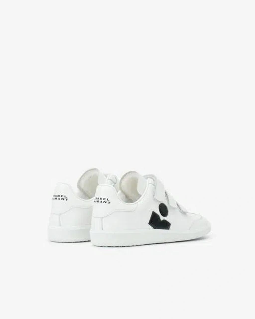 ISABEL MARANT Beth Leather Sneaker In White Product Image