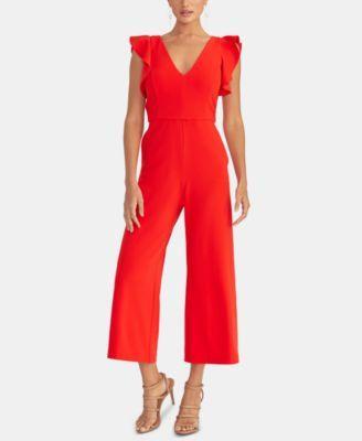 Rachel Rachel Roy Ruffled-Sleeve Cropped Jumpsuit Product Image