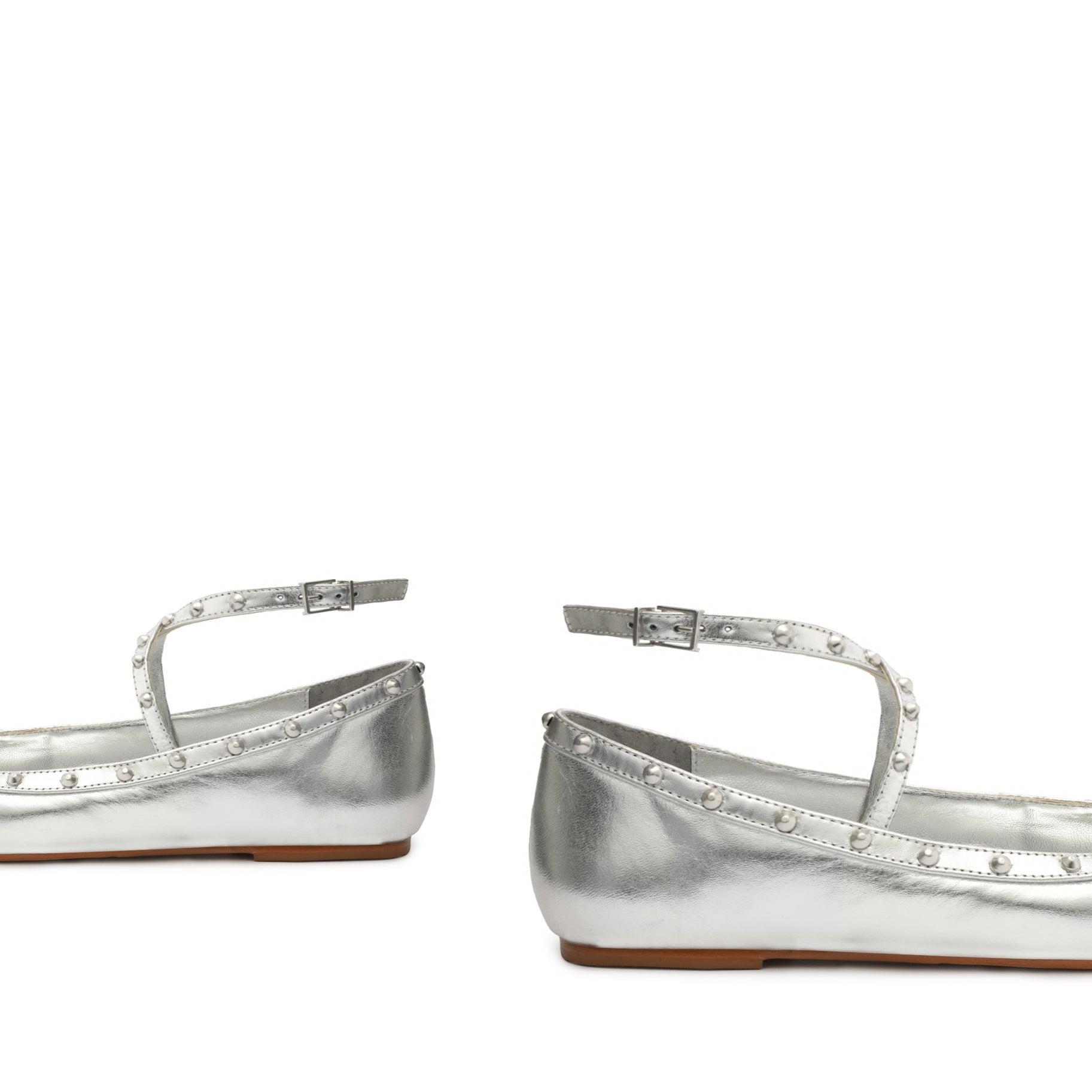 Larissa Metallic Leather Flat Product Image