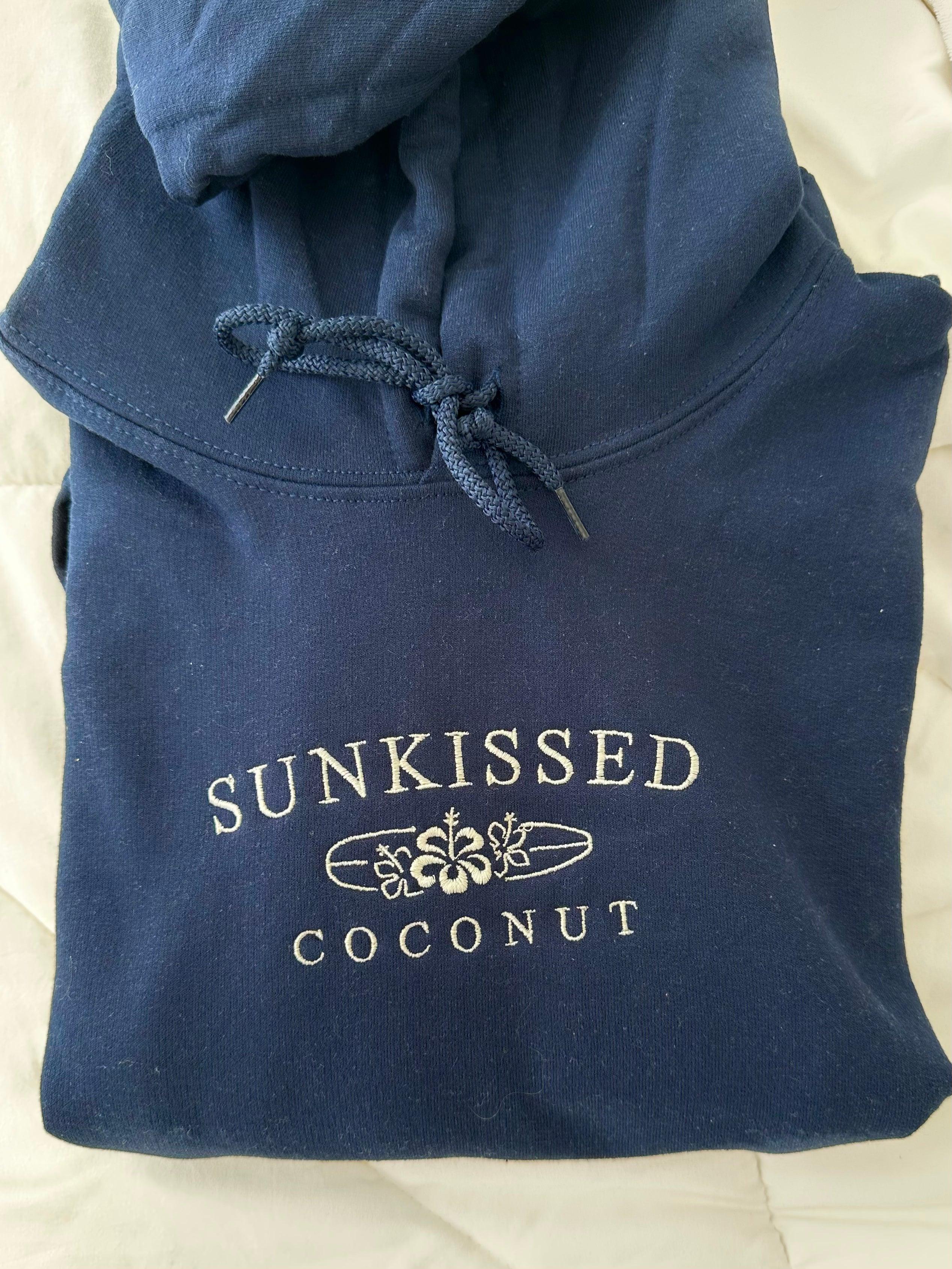 Navy Embroider Sunkissedcoconut Hoodie Product Image