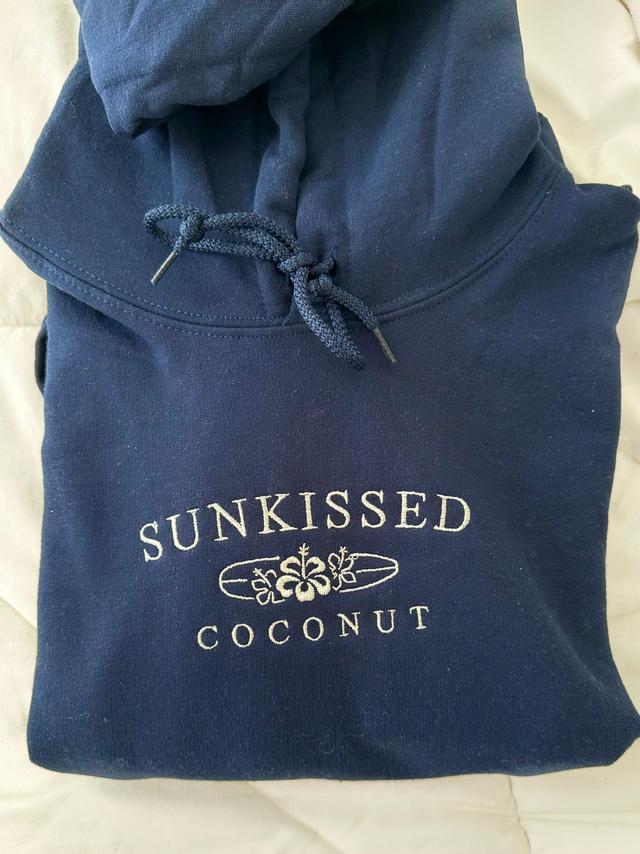 Navy Embroider Sunkissedcoconut Hoodie Product Image