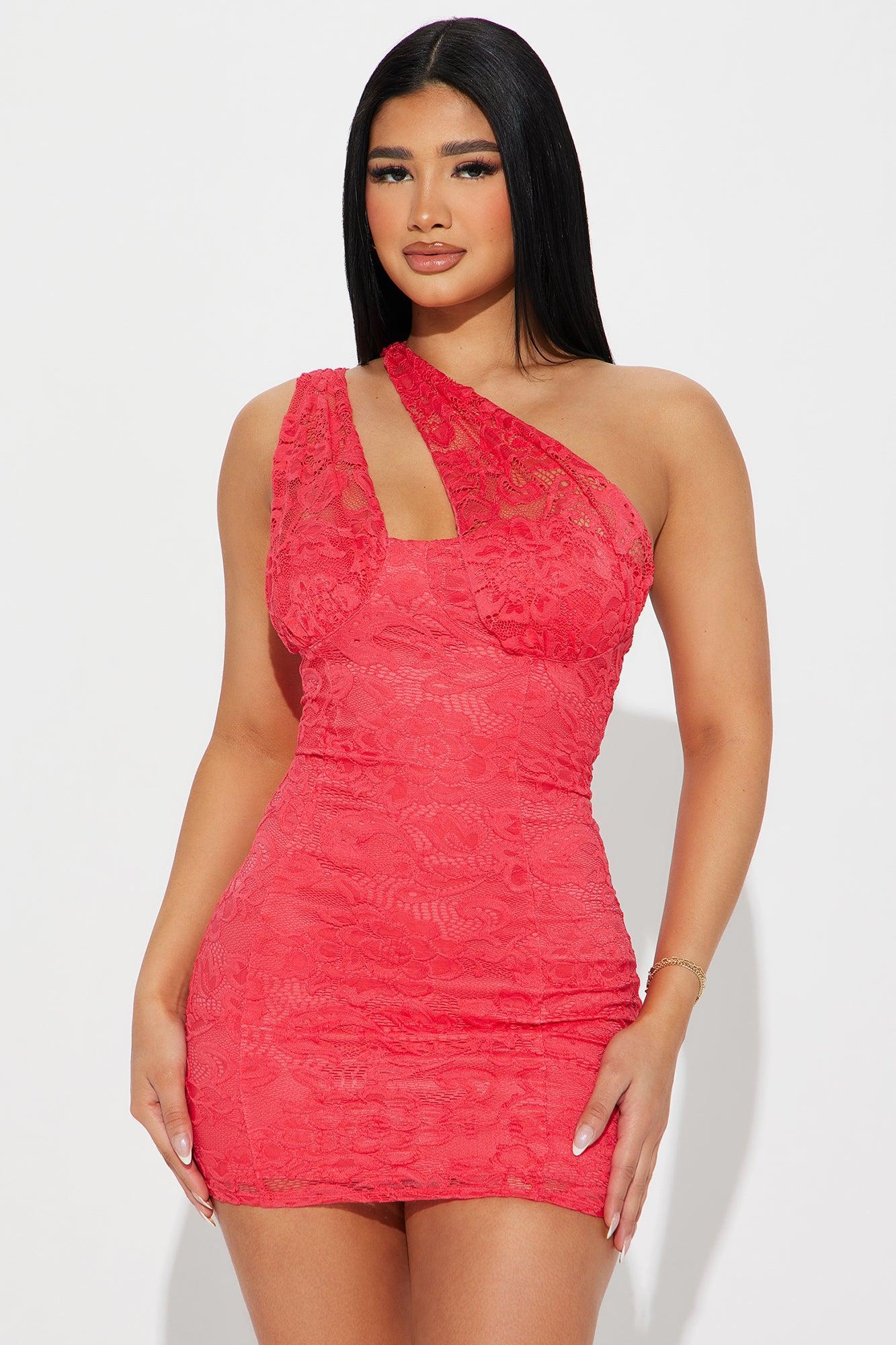 Lolita Lace Micro Mini Dress - Coral Product Image