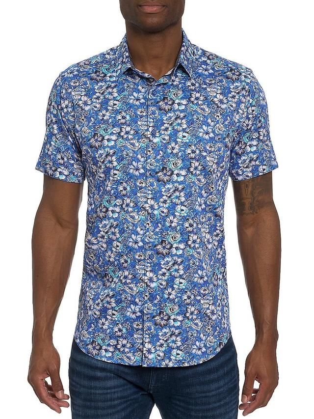 Mens Sole Floral Button-Front Shirt Product Image