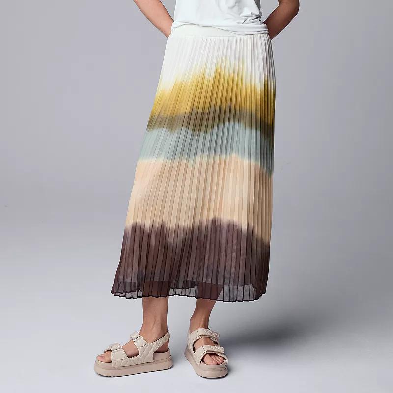 Petite Simply Vera Vera Wang Pleated Yoryu Chiffon Maxi Skirt, Womens Product Image