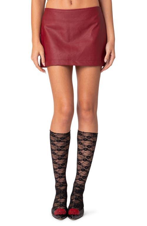 Edikted Aster Faux Leather Mini Skirt Product Image