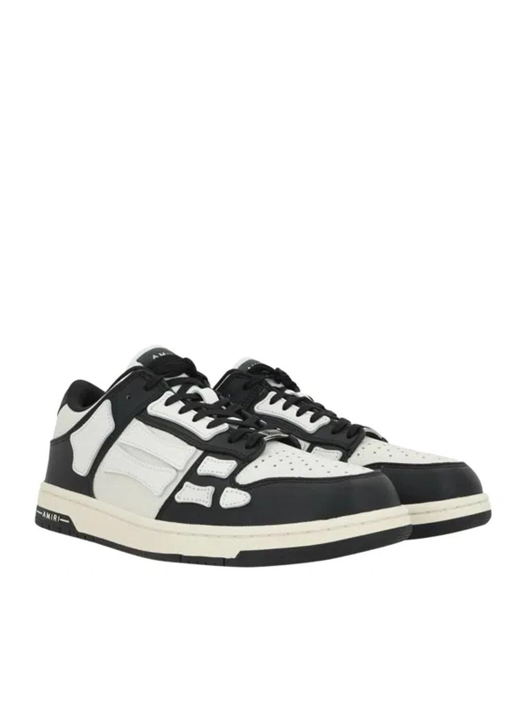 Skel Low Top Leather Sneakers In Black White Product Image