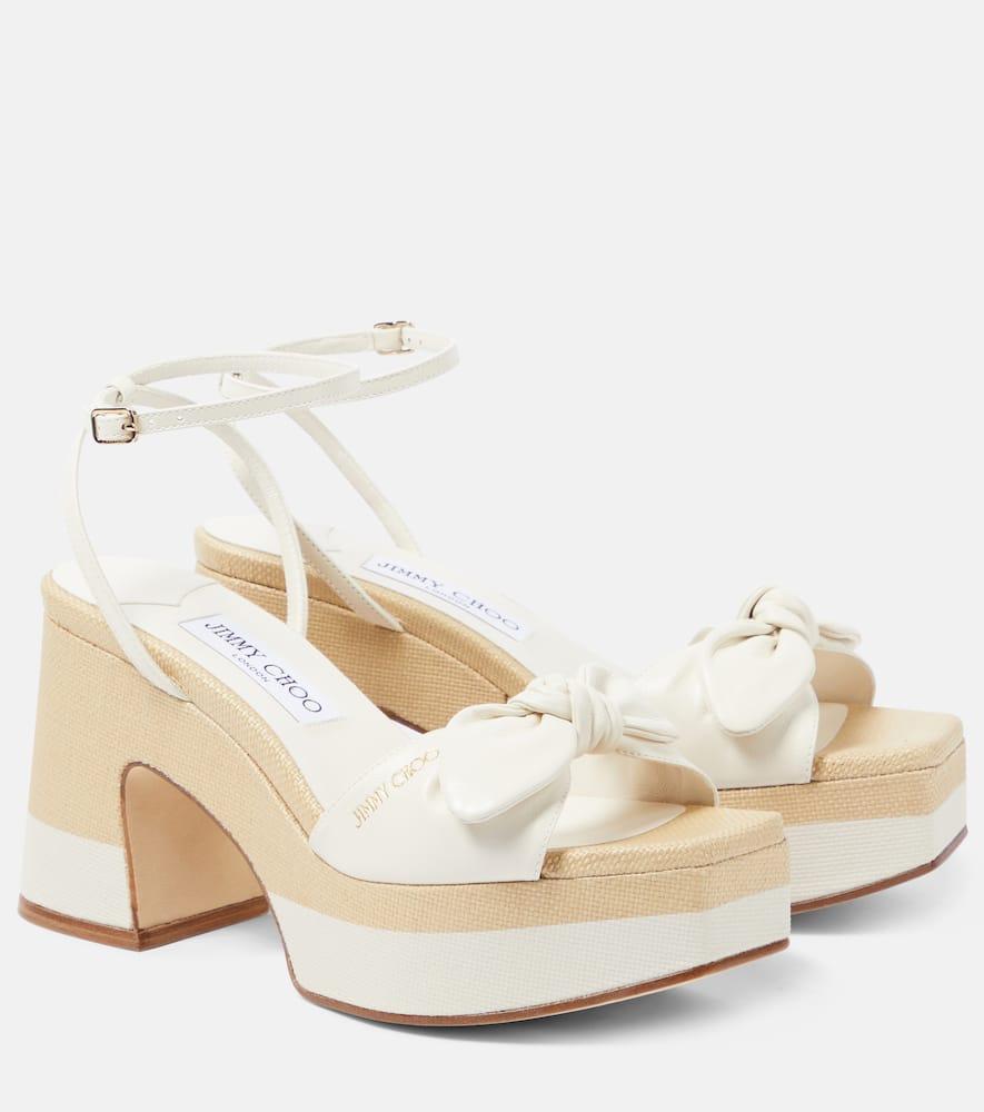 JIMMY CHOO Ricia 150 Platform Sandals In Latte/natural Product Image