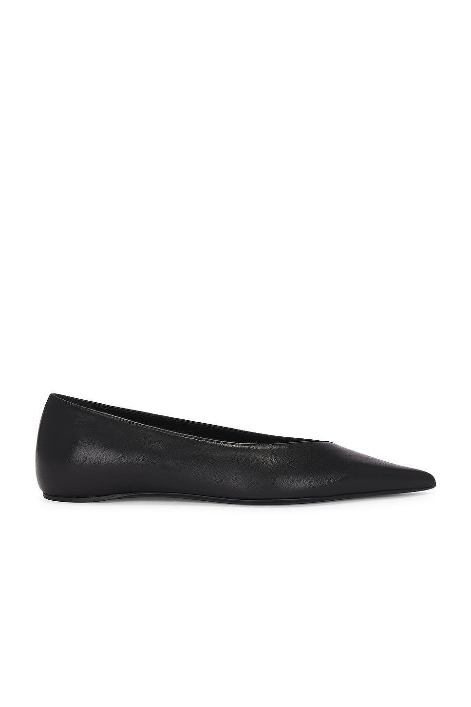 Toteme Asymmetric Ballerina Flat in Black Product Image