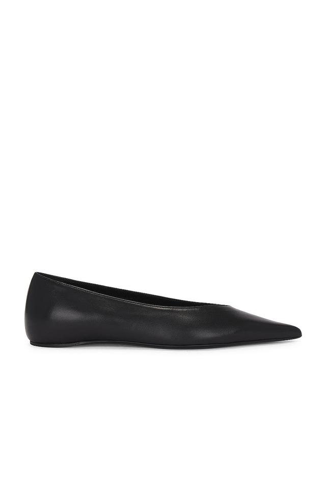 Toteme Asymmetric Ballerina Flat in Black - Black. Size 40 (also in ). Product Image