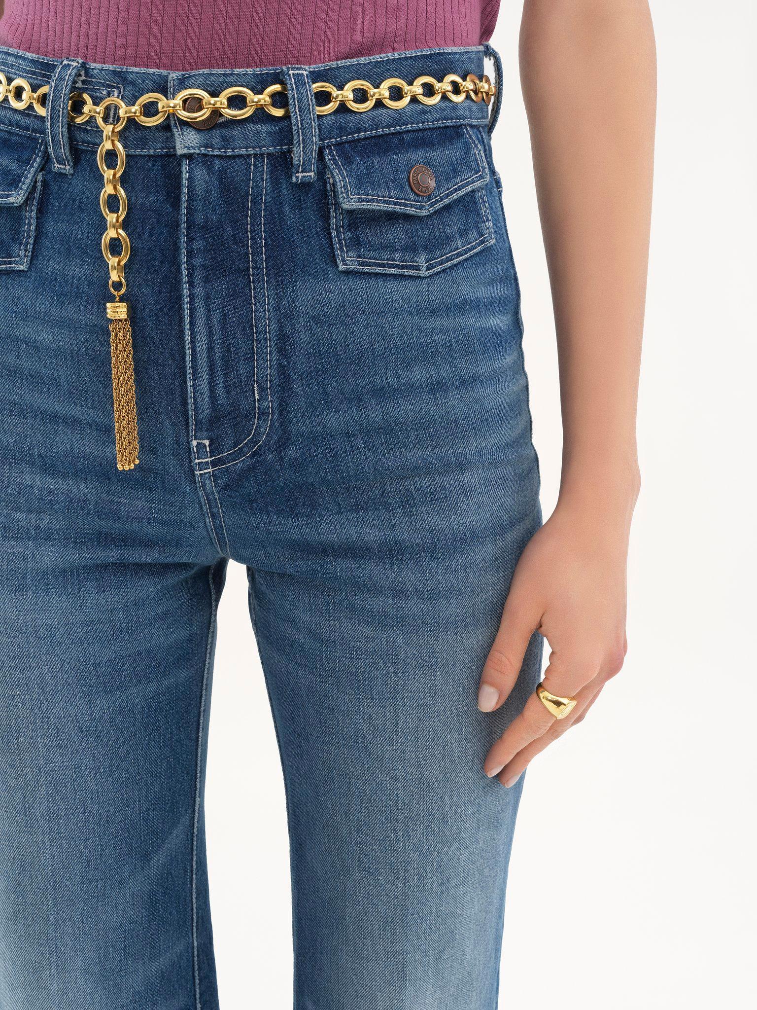 High-rise flare jeans in denim product image