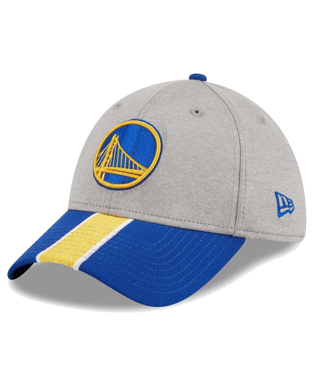 Mens New Era Gray/Royal Golden State Warriors Striped 39THIRTY Flex Hat Product Image