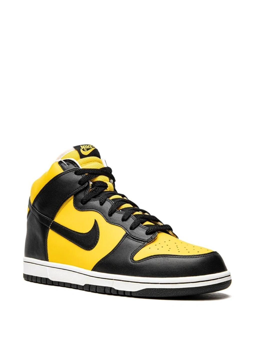 NIKE Dunk High Retro Sneakers In Black And Yellow-gold Product Image