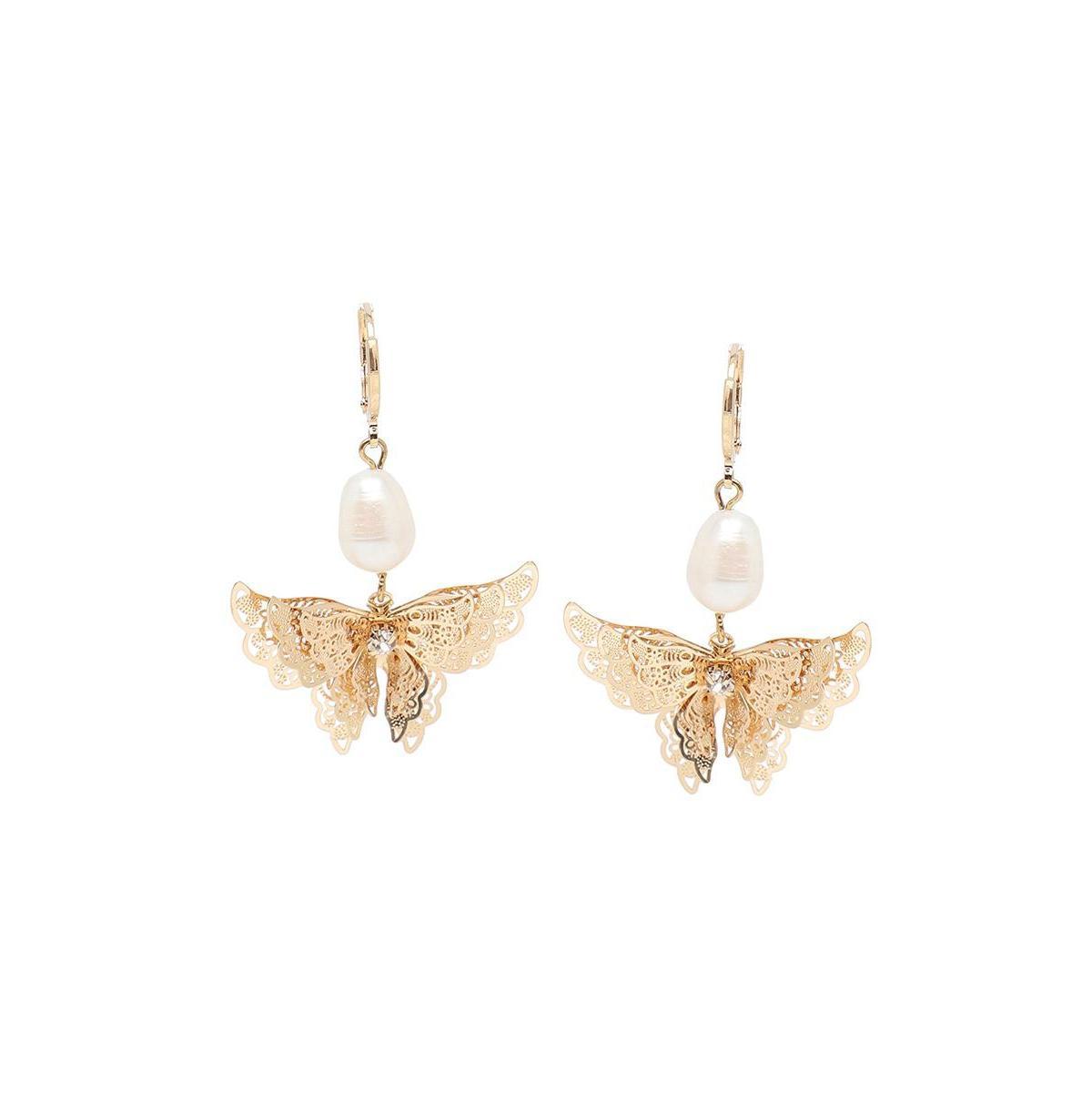 Sohi Womens Green Butterfly Drop Earrings Product Image