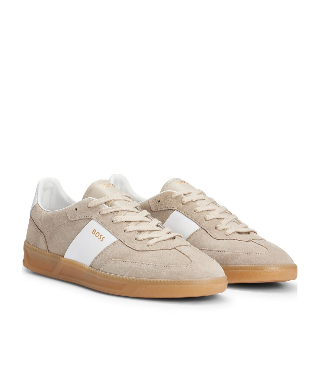 HUGO BOSS Brandon Suede Sneakers In Nude Product Image