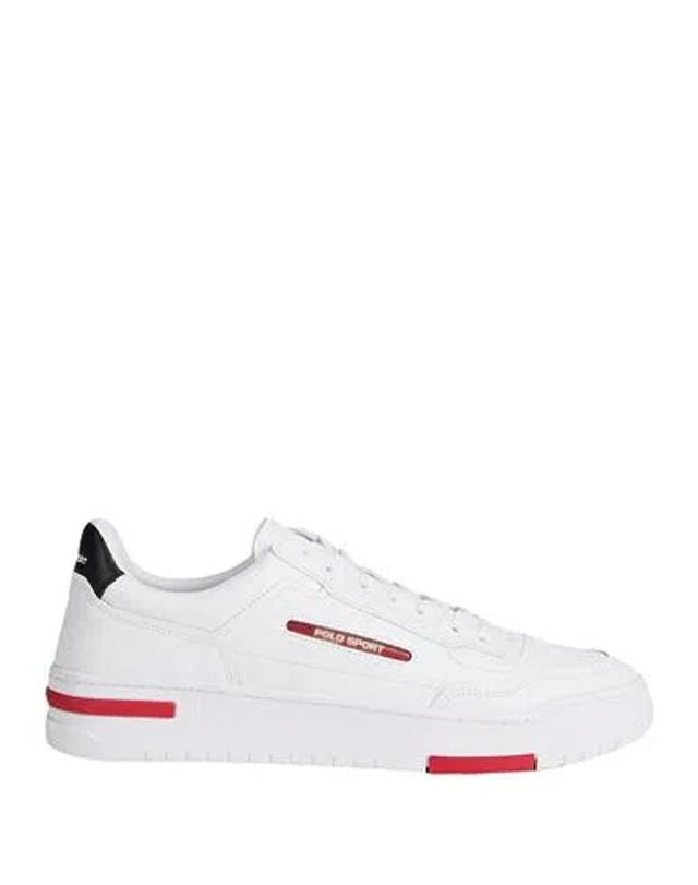 POLO RALPH LAUREN Logo-patch Leather Sneakers In White Product Image