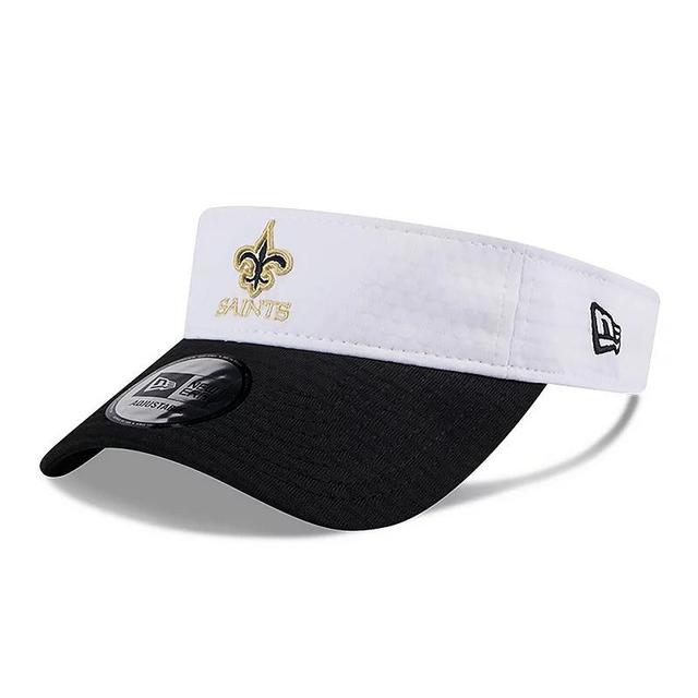 New Era Mens White New Orleans Saints 2024 Nfl Training Camp Adjustable Visor - White, Black Product Image