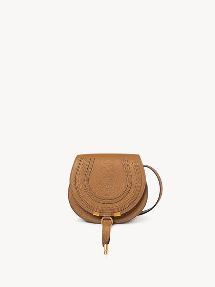 Small Marcie saddle bag in grained leather Product Image