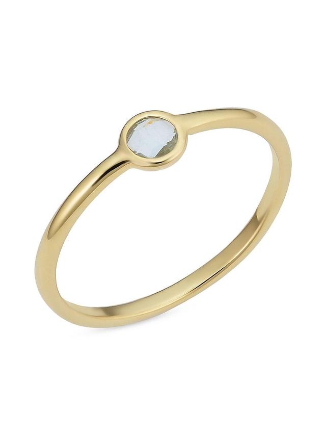 Womens 14K Yellow Solid Gold Blue Topaz Bijoux Ring Product Image