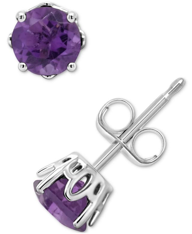 Rhodolite Garnet Stud Earrings (1-1/5 ct. t.w.) in Sterling Silver (Also in Opal, Citrine, White Topaz, Peridot, Aquamarine, and Amethyst) Product Image