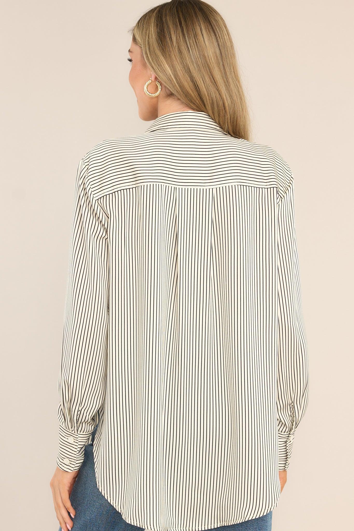 Coming To My Senses White and Black Stripe Top Product Image