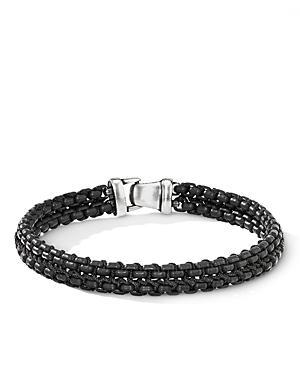 Mens Woven Box Chain Bracelet with Stainless Steel and Nylon Product Image