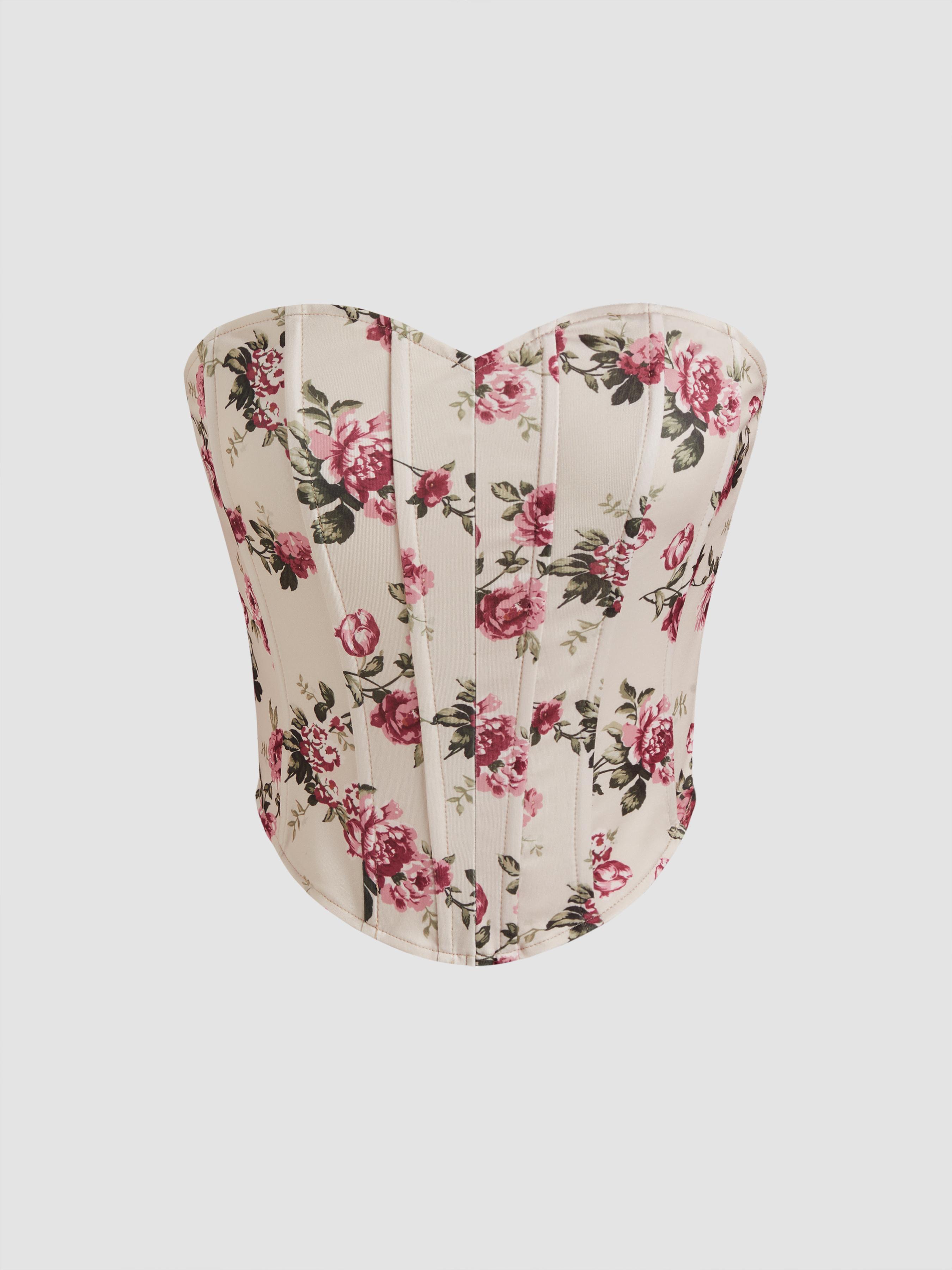 Jersey Floral Corset Tube Top Product Image