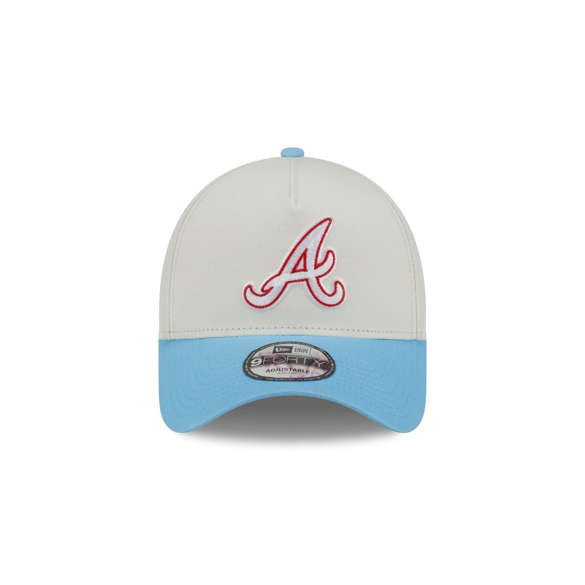 Atlanta Braves Chrome White 9FORTY A-Frame Snapback Hat Male Product Image