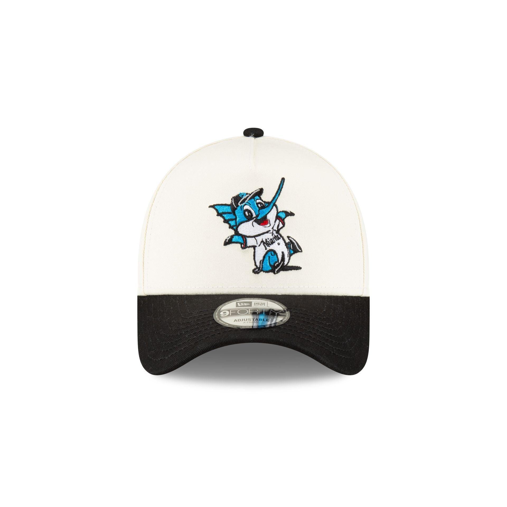 Miami Marlins Mini Mascot 9FORTY A-Frame Snapback Hat Male Product Image