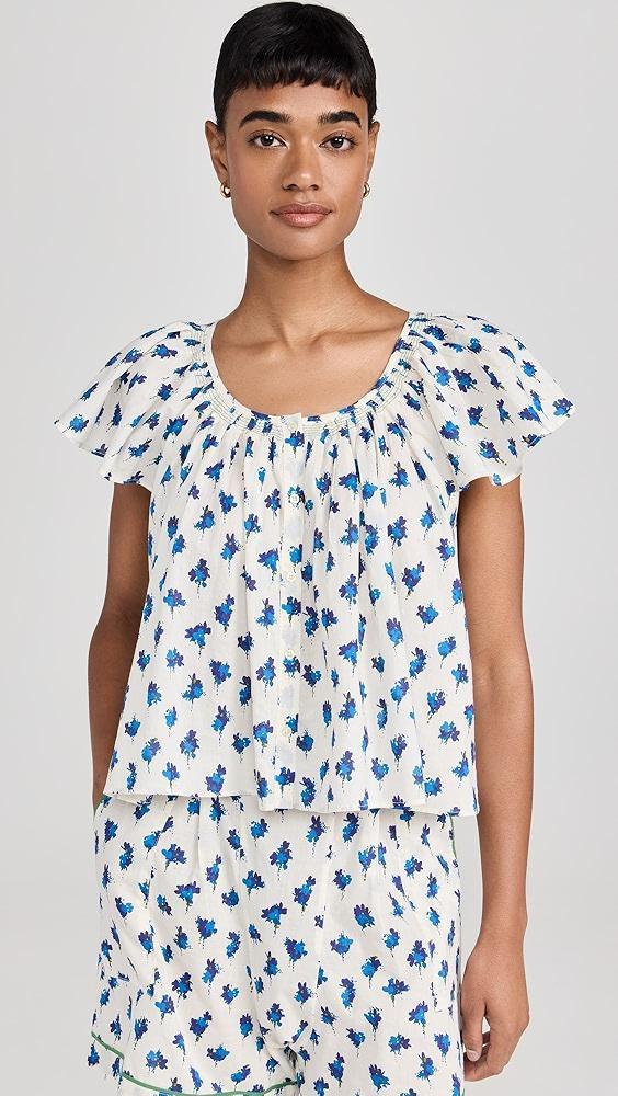 THE GREAT. The Flutter Sleeve Sleep Top | Shopbop Product Image