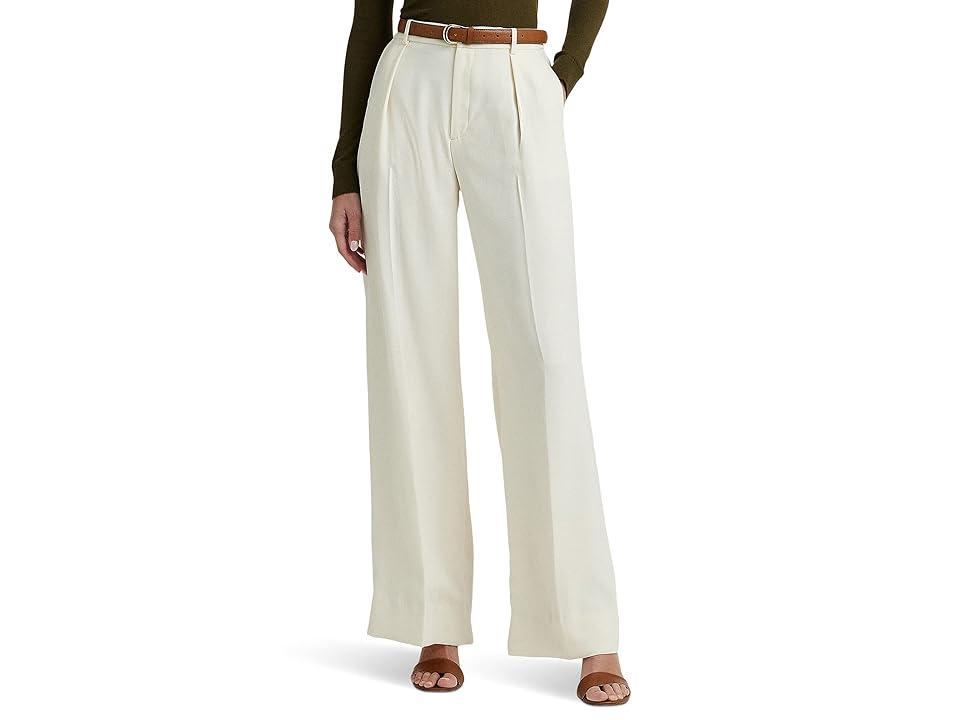 Lauren Ralph Lauren Double-Faced Georgette Wide-Leg Pant (Mascarpone Cream) Women's Clothing product image