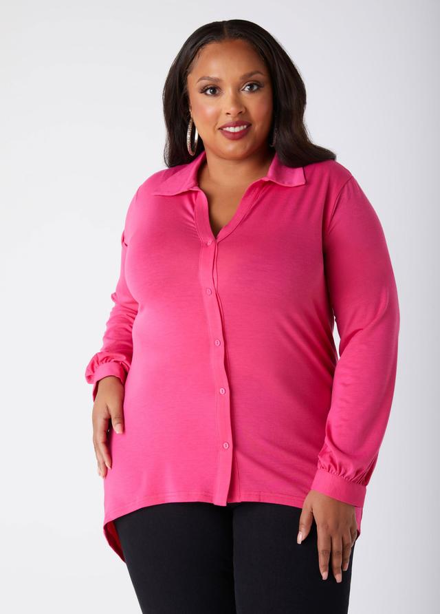 Plus Size Hi Low Jersey Shirt Ashley Stewart Product Image