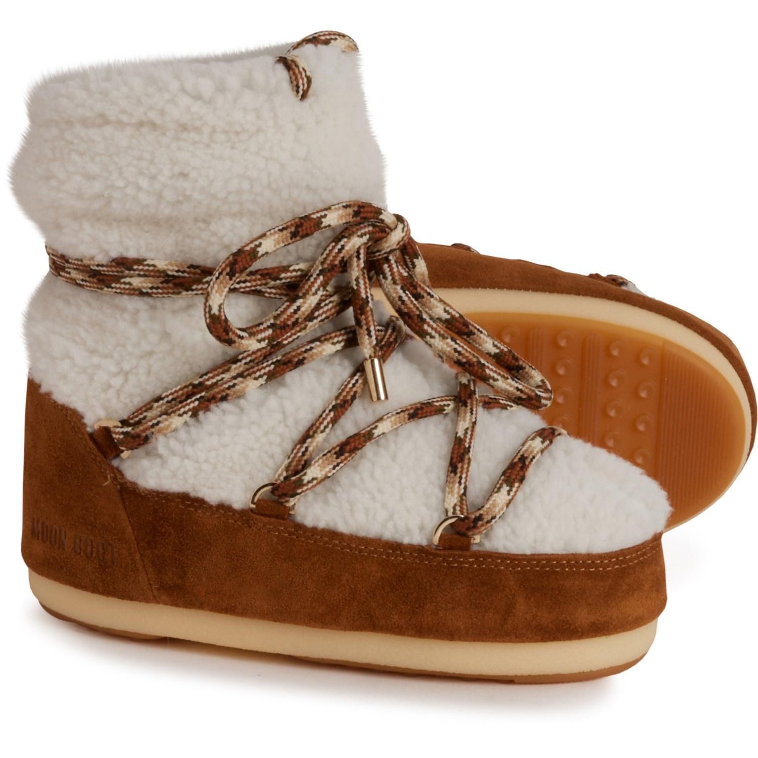 MOON BOOTS Made in Europe Light Low Shearling Boots - Suede (For Women) Product Image